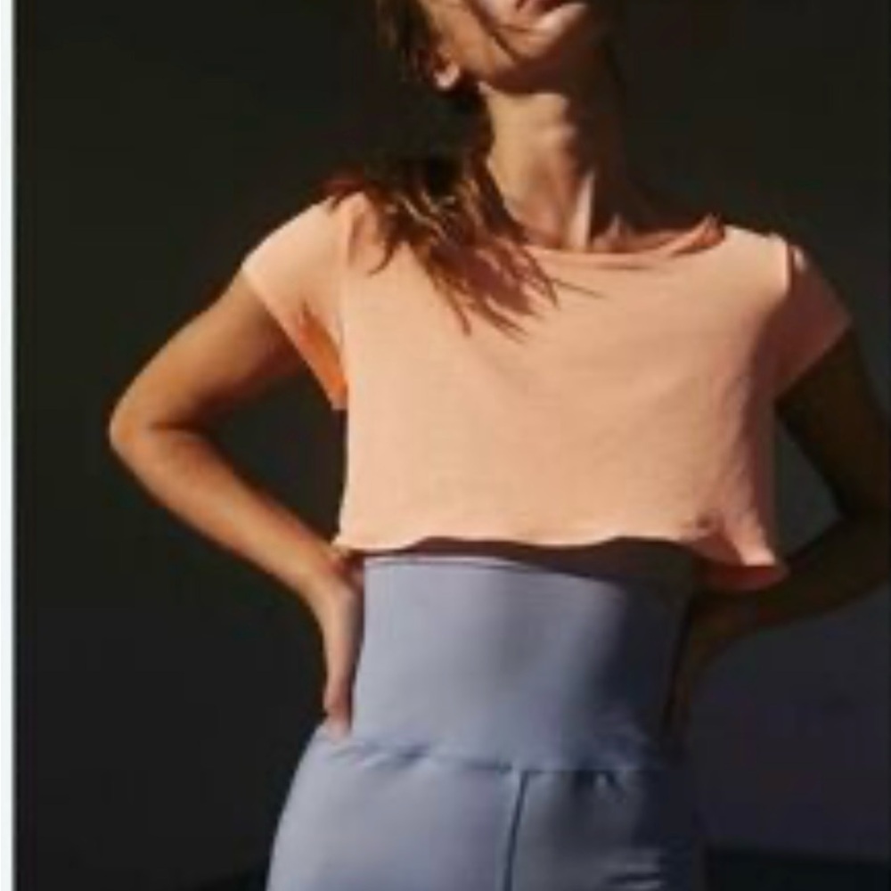Free People Peach and Blue Jumpsuit